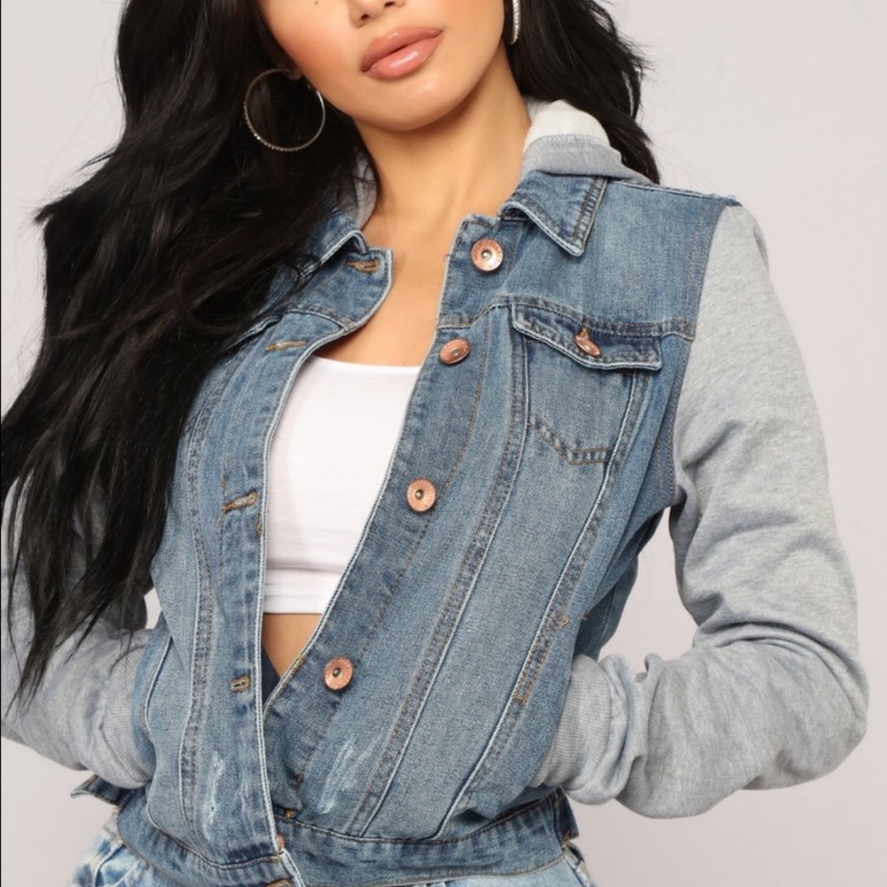 Hooded Denim Jacket Fashion Nova